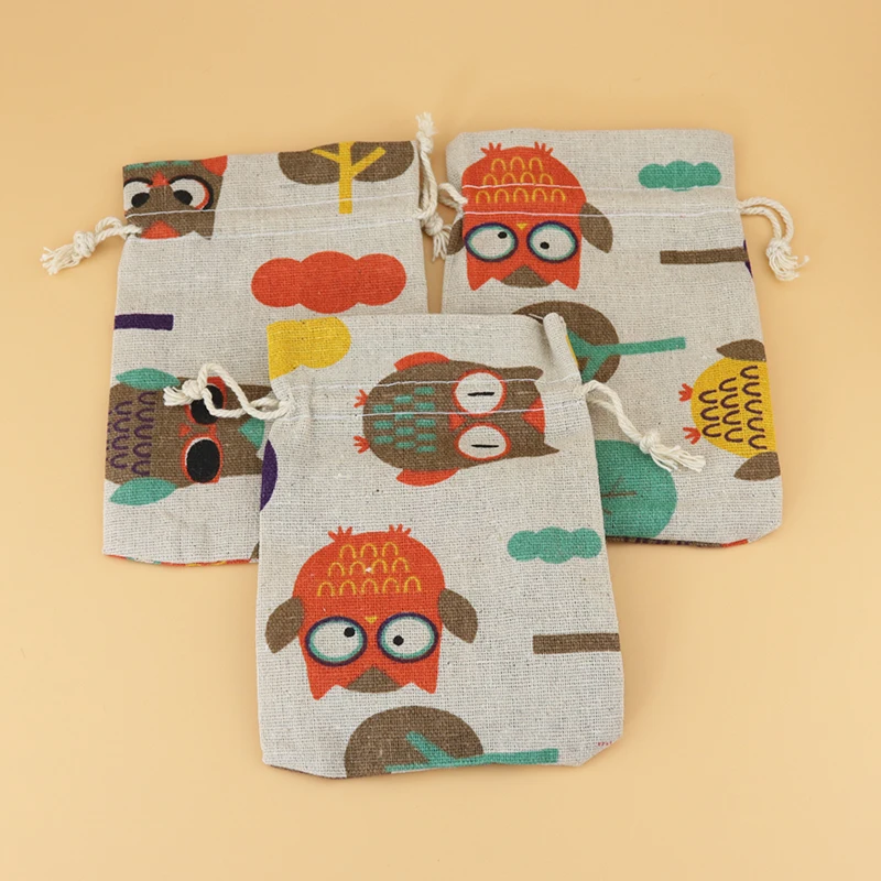 Муслиновые подарочные мини-сумки из хлопка и льна 10 х14 см | Украшения аксессуары