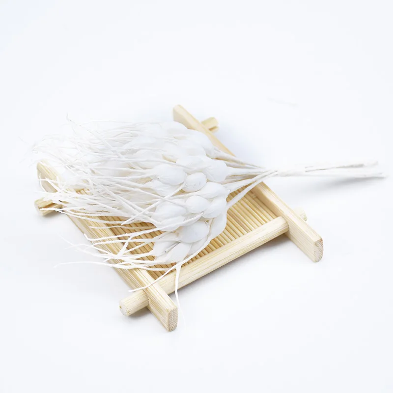 white 10 шт. искусственные растения DIY рождественские гирлянды дешевые шелковые цветы для скрапбукинга искусственные пшеничные уши diy помпон свадебный Декор для дома - Цвет: white