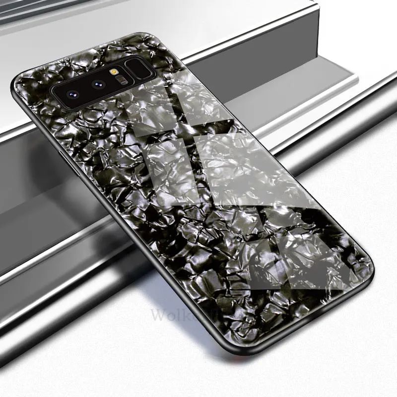 Black Закаленное Стекло чехол для samsung Galaxy S10 S9 S8 плюс мягкий чехол для телефона рамки Bling задняя крышка для samsung Note 9 8 ракушка - Цвет: Black