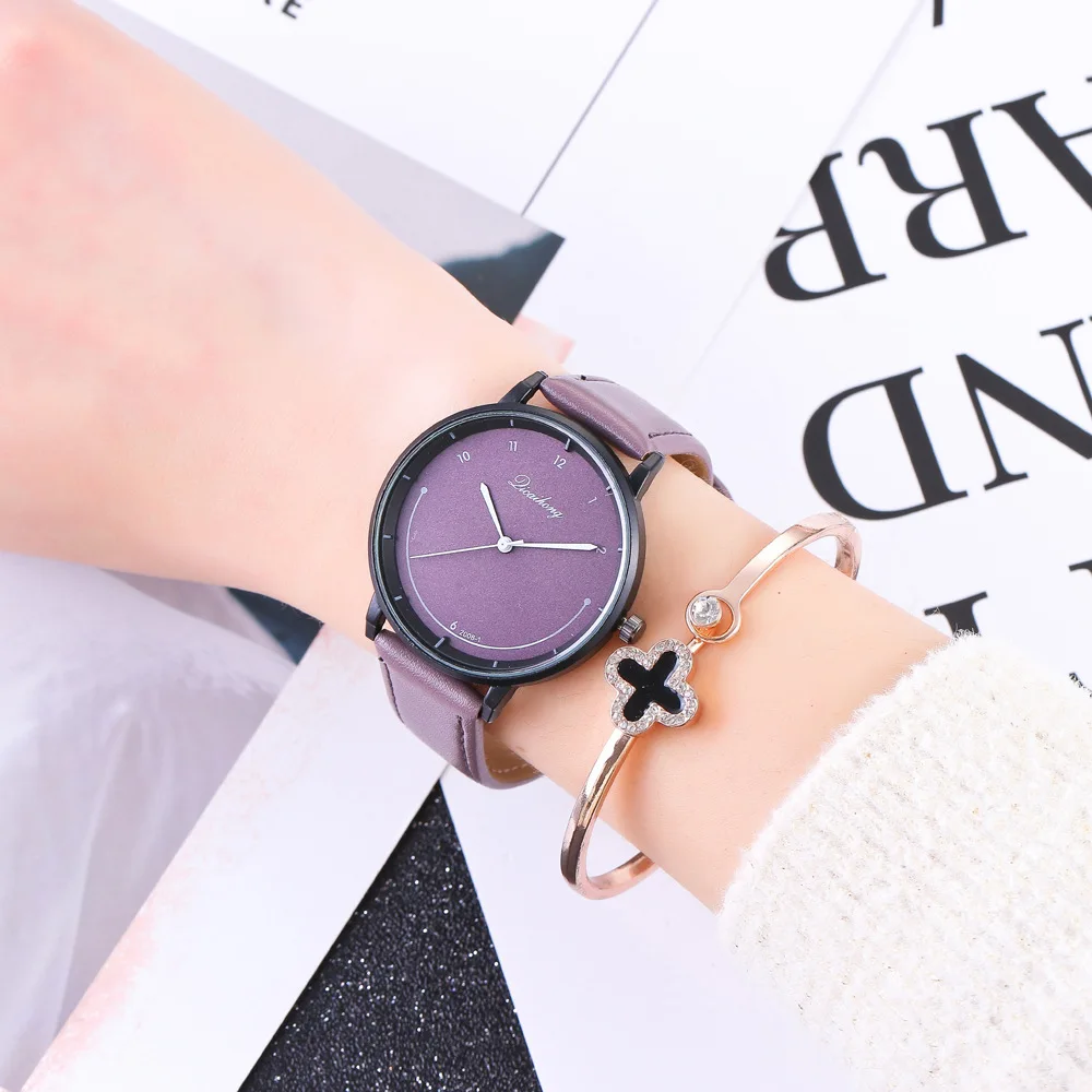 Новые модные креативные Женские повседневные студенческие часы с простым чехлом