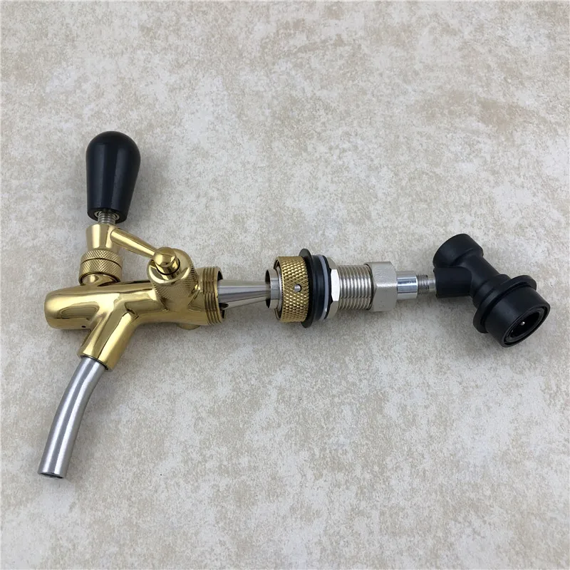 

Adjustable Beer tap faucet chrome plating homebrew making tap with ball lock Connector