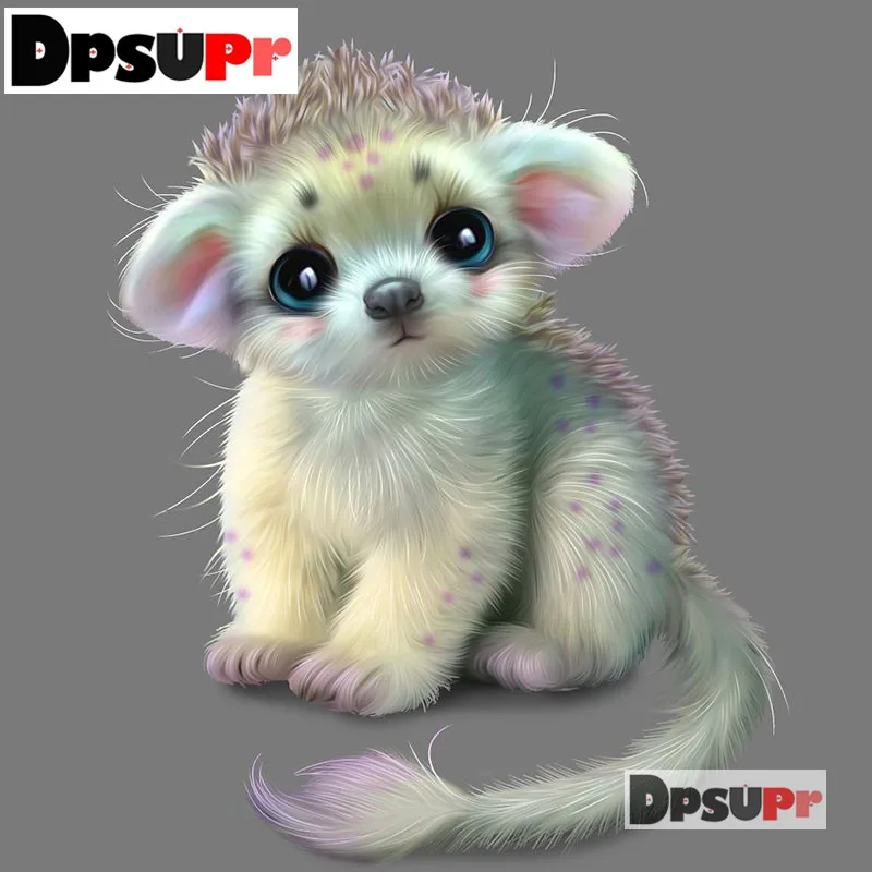 

Полноразмерная 5D квадратная, круглая, алмазная живопись, Набор для вышивки крестиком, мозаика с милыми животными, детский домашний декор ру...