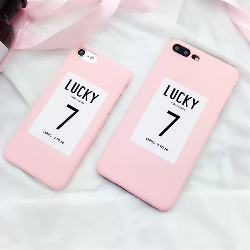 Модный чехол с надписью Lucky Seven для iphone7 жесткий забавными мультяшными буквами iphone