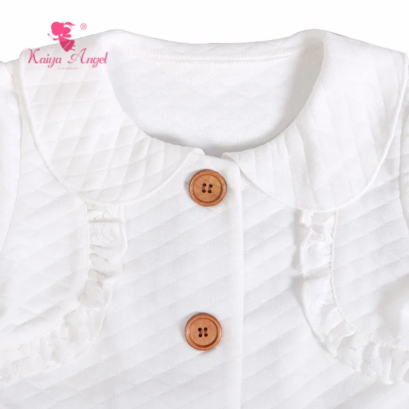 Kaiya Angel/оптовая продажа детская осенне-зимняя белая кружевная одежда пальто