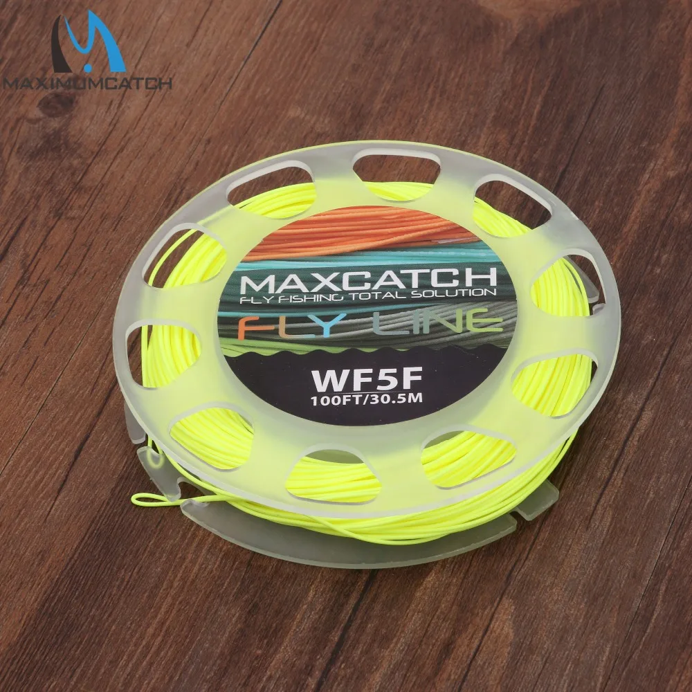Maximumcatch 1 9wt Вес вперед плавающая рыболовная леска 100FT многоцветная с леской|fishing