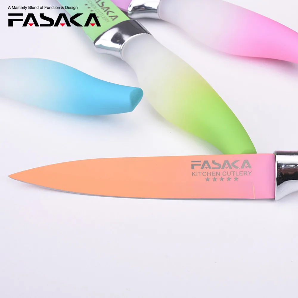 FASAKA Нержавеющая сталь Кухня Ножи комплекты 6 шт. 8 ''повар хлеб резьба 5'' Utility