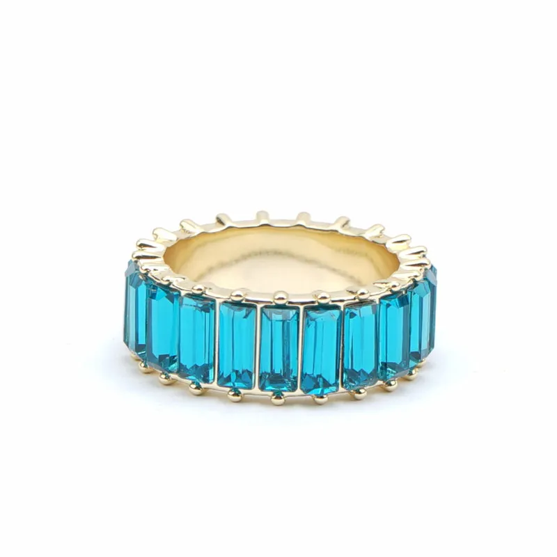 2-Baby Blue Многоцветные 925 пробы, серебряные кольца радуги для женщин, штабелируемые ювелирные изделия для девочек, кубический цирконий, Cz обручальное кольцо, подарок - Цвет основного камня: 2-Baby Blue