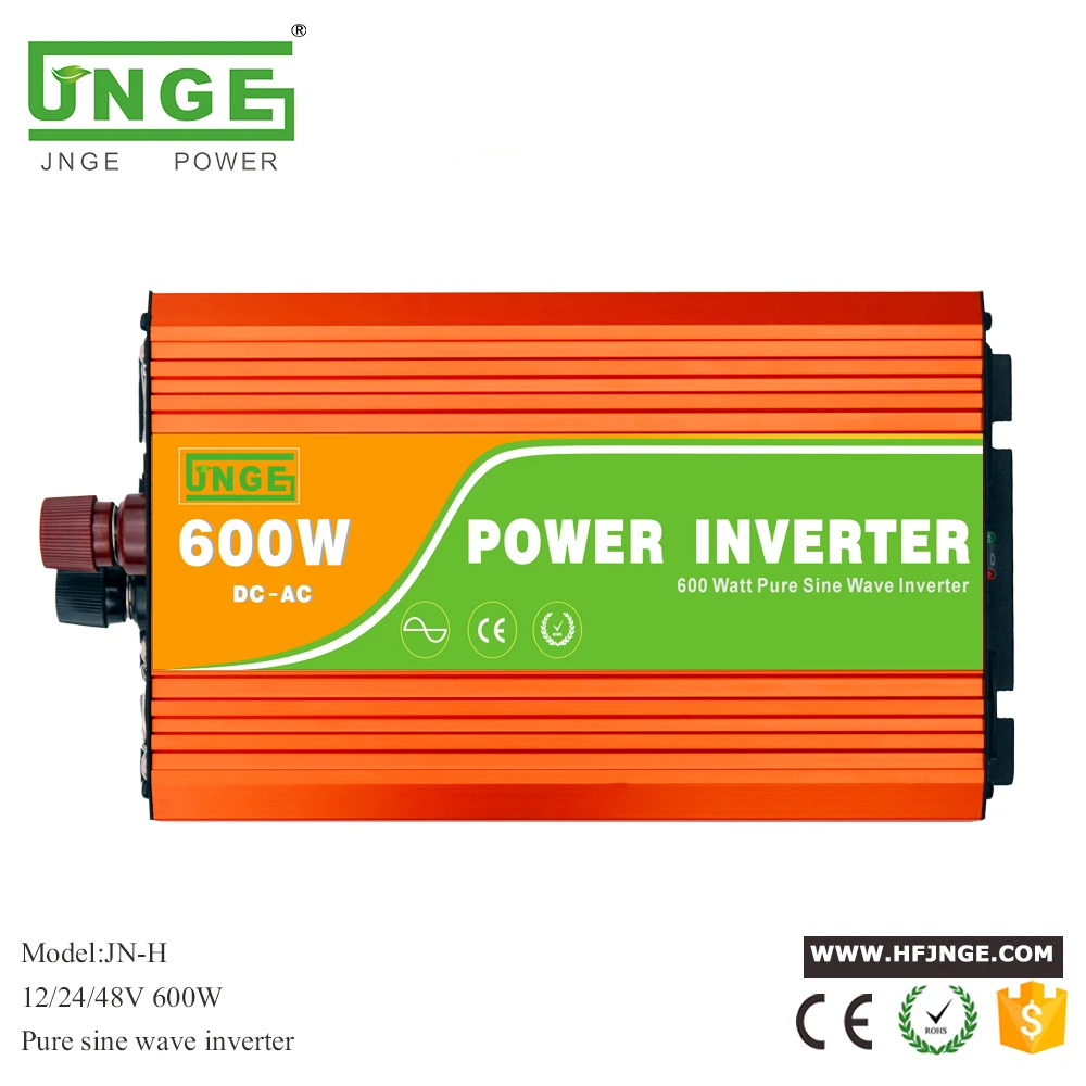 

JNGE Power 1200w Surge Power Inverter 600w Pure Sine Wave Power Inverter Solar/Car Power Converter/5V USB/12v 24v to 220v 110v