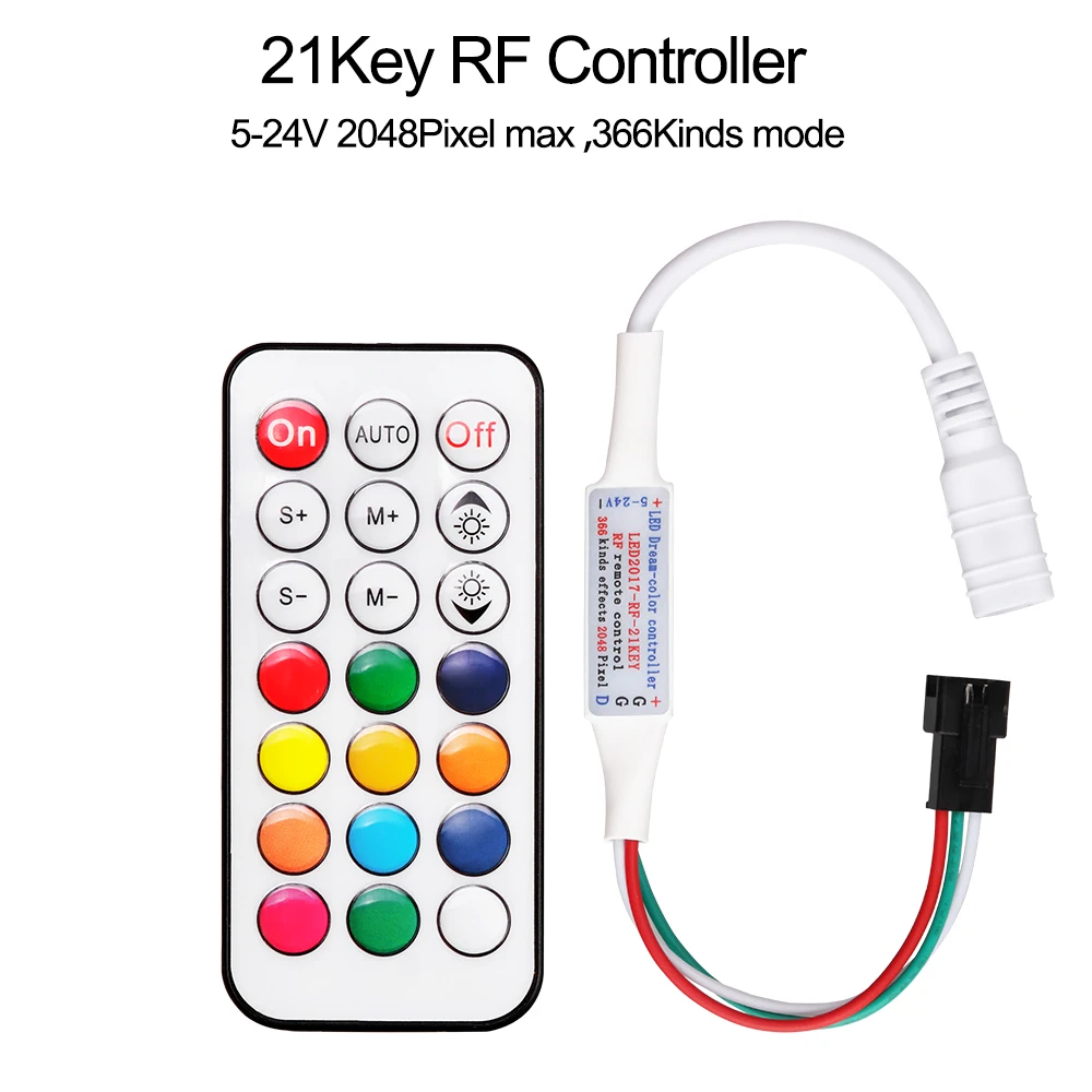 DC5 24V мини пикселей контроллер Bluetooth App управление SP110E/мини 3key/RF пульт