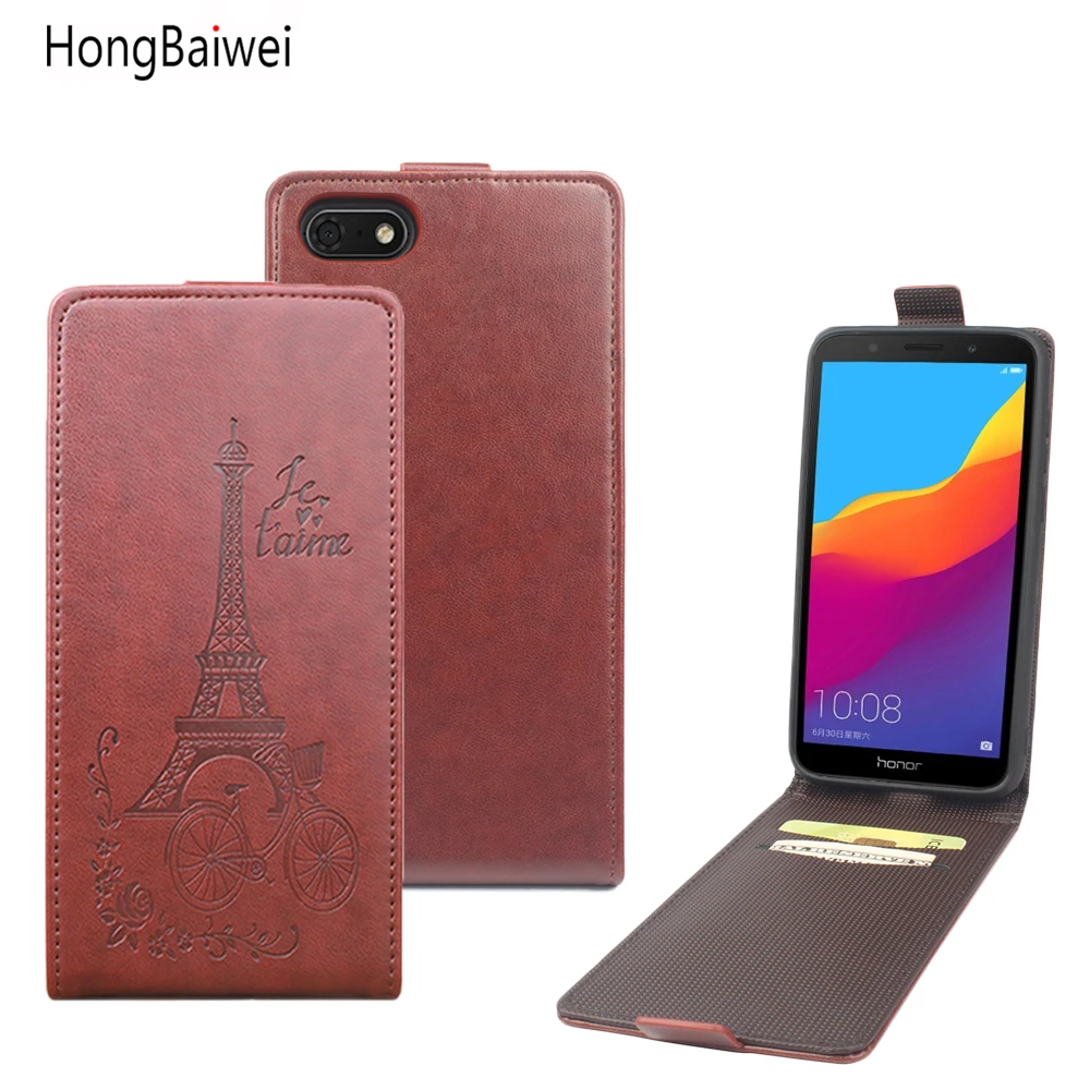 Тиснение кожаный чехол для huawei Y5 Prime 2018 открывается вертикально оболочка Honor Play 7