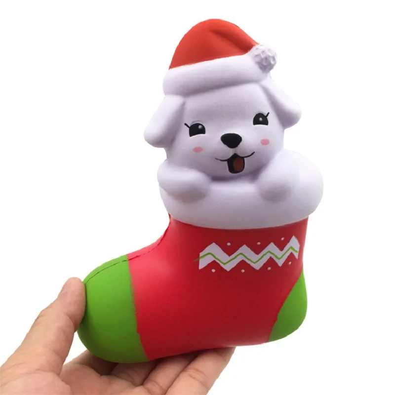 Jumbo Kawaii Рождественские игрушки в виде собаки сжимаемые мягкие медленно