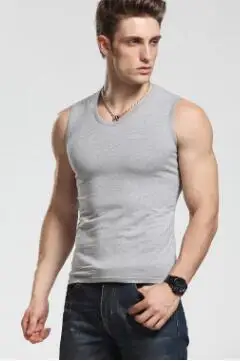 v neck gray Мужская майка высокая гибкость тело компрессионный базовый слой Летний жилет без рукавов термо под топ тройники майка фитнес колготки - Цвет: v neck gray