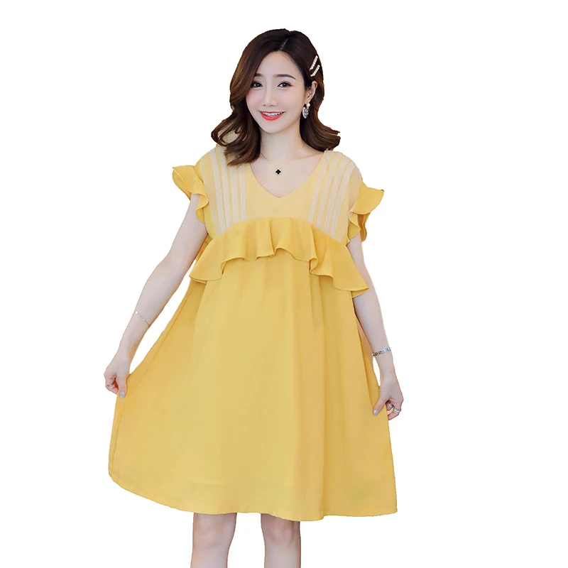 2019 Новое поступление платье для беременных женское Повседневное с оборками и