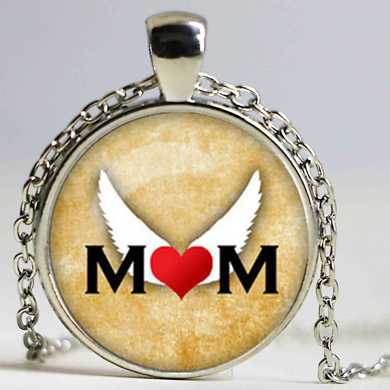 Necklaces &amp Pendants Mother Necklace Best Mom Glass Dome Silver Chain Happy Mother's Day | Украшения и аксессуары