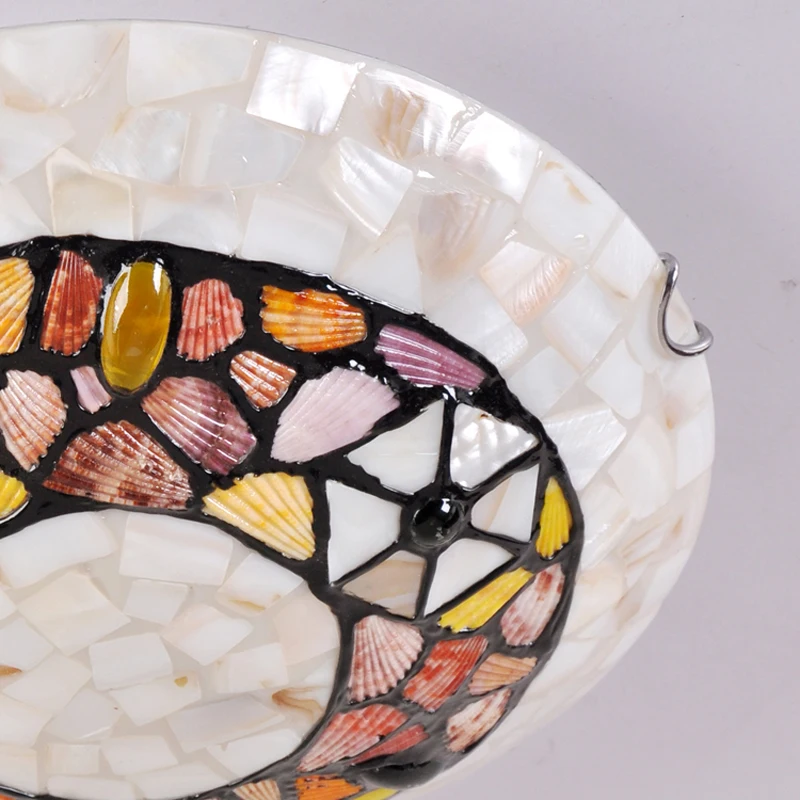 Тиффани Shell лампа для крыльца веранды Кухня Цветной потолок светильник