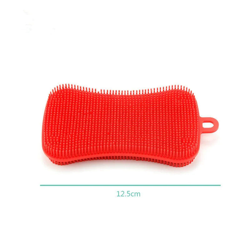 1 шт. силиконовая губка для мытья посуды скруббер кухонное чистящее