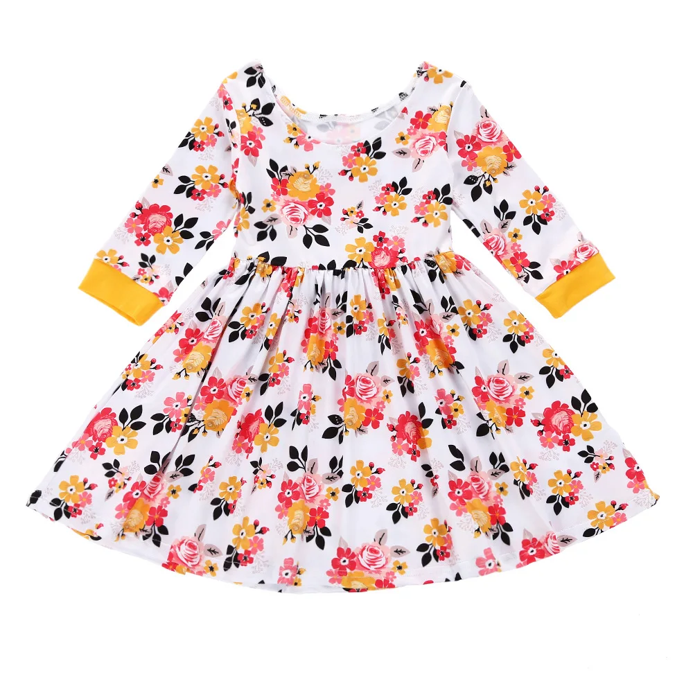 Детская одежда платья для девочек весеннее детское платье с длинными рукавами и