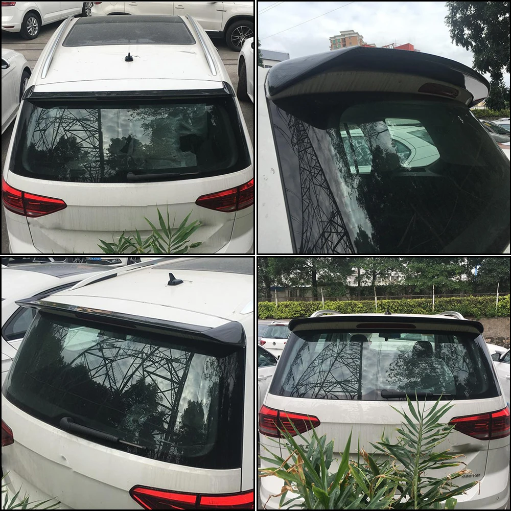 Задний спойлер на крышу из углеродного волокна для Volkswagen VW Touran 1T спойлер на багажник FRP Неокрашенный