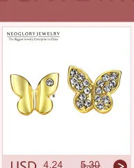 Neoglory, австрийские кристаллы, Женские Висячие серьги, ювелирное изделие, новинка, Бабочка, дизайнерская, трендовая мода, на день рождения, JS6 But-g JS9