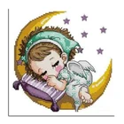 Moon baby girl 50x50 Алмазная вышивка сделай сам Алмазный рисунок гостиная украшение с дрелью ручная работа вышивка крестиком с