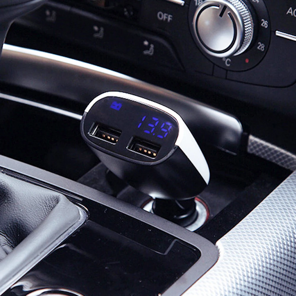 Светодиодный дисплей для автомобильного зарядного устройства USB 5V/3.4A Dual