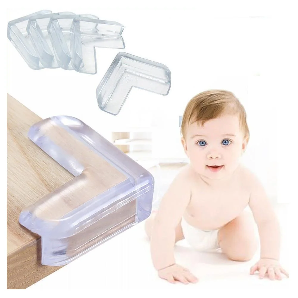 Protector de PVC transparente para ni&ntilde;os, 4 piezas, anticolisi&oacute;n, para esquinas de mesa, 4 unidades-0