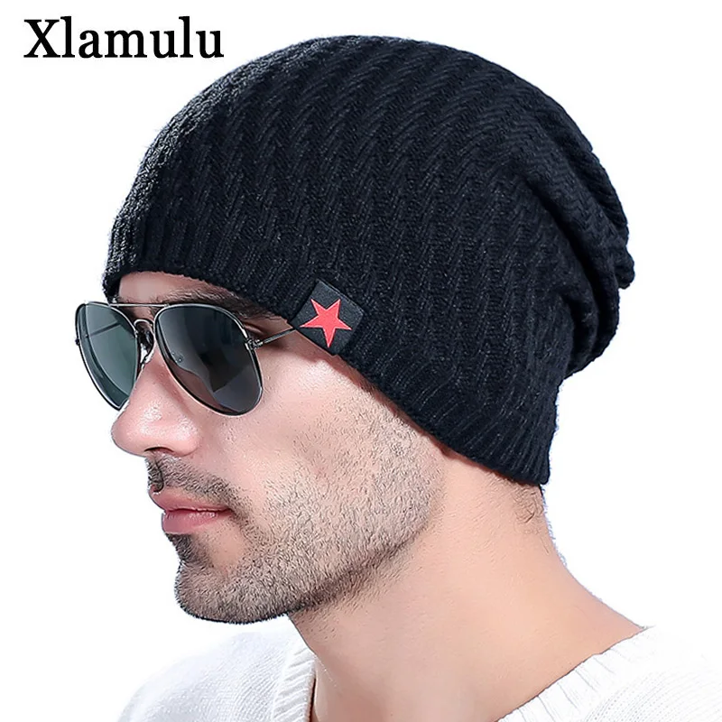 Xlamulu Skullies Beanies, вязаная шапка, зимние шапки для мужчин и женщин, шапка, теплая, мешковатая, мужская шапка, шапки, утолщенная маска Skullies
