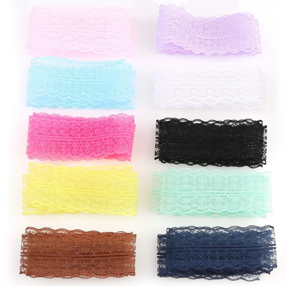 10 ярдов на выбор цветная вышитая Цветочная кружевная ткань обшивка лент