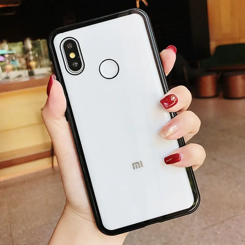 Transparent Black Магнитное закаленное стекло чехол для телефона для Xiaomi mi 9 8 SE mi 9 A1 6X Pocophone F1 задняя крышка для Red mi 6A Примечание 5 6 7 Pro Coque Капа - Цвет: Transparent Black