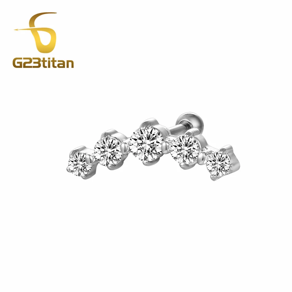 Ear Tragus G23titan Опал Камень спиральные Серьги Ушной Хрящ Пирсинг Лабрет шпильки 16 г титановая штанга уха серьги пирсинг ювелирные изделия - Окраска металла: Ear Tragus