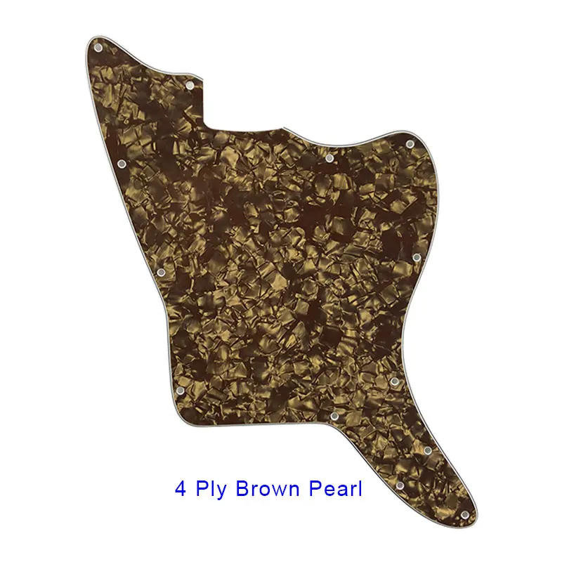 4 ply brown pearl Pleroo пустой Гитары pickguards с фиксированной резьбовыми отверстиями для нас Jazzmaster Гитары Замена Гитары к царапинам плиты - Цвет: 4 ply brown pearl