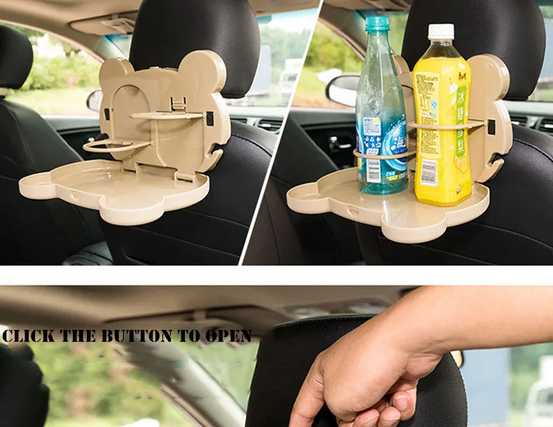 Мультяшный медведь, автомобильный навесное заднее сиденье, держатель для стаканчиков воды, многофункциональная Складная портативная бутылка, коробка для хранения напитков, Органайзер