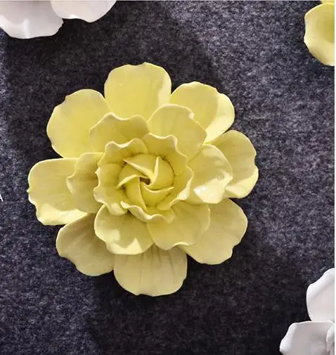 12 cm camellia Керамическая модель цветка, роза, пион, Камелия, диаметр 18 см, диаметр 15 см, диаметр 12 см, креативные настенные декоративные поделки - Цвет: 12 cm camellia