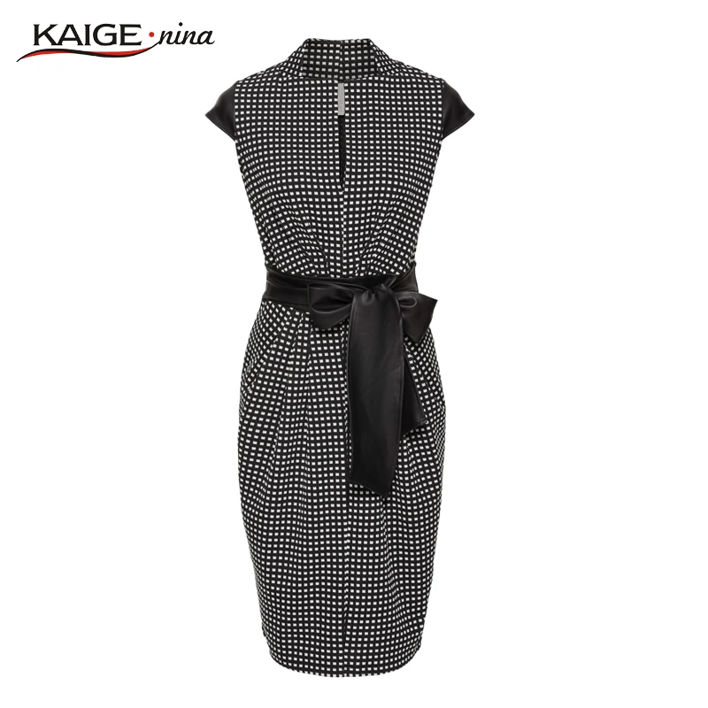 Женское Платье До Колена Kaige.Nina винтажное осеннее платье в клетку с круглым