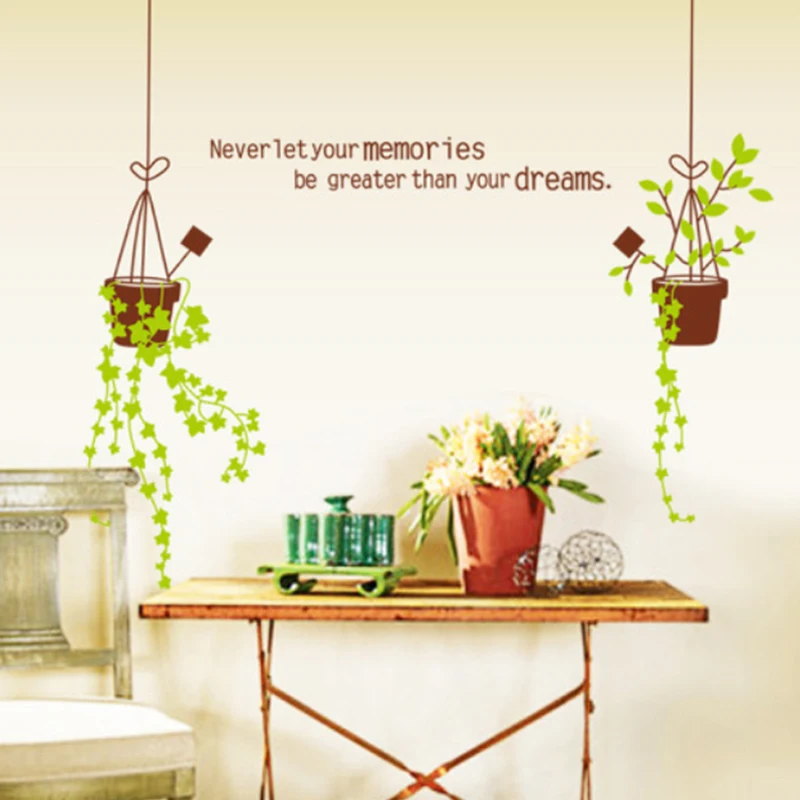 Новый Элегантный Корзины Завод Стены Стикеры Muraux Творческий Окно Стикер