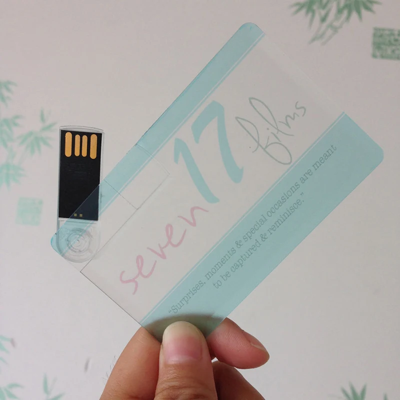 Прозрачная карта USB флэш накопитель индивидуальный логотип ключ бизнес подарок 32