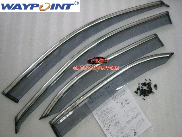 Оконный козырек с хромированными зажимами для ACURA TSX 2009 2012|window visor vent|window visorwindow vent |