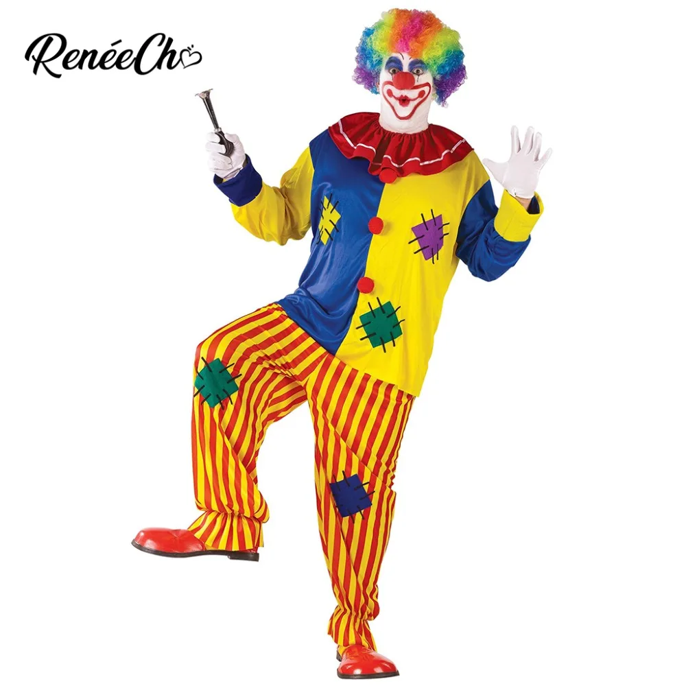 Reneecho 2018 костюм для Хэллоуина взрослые мужские большие Костюмы Клоуна фотография