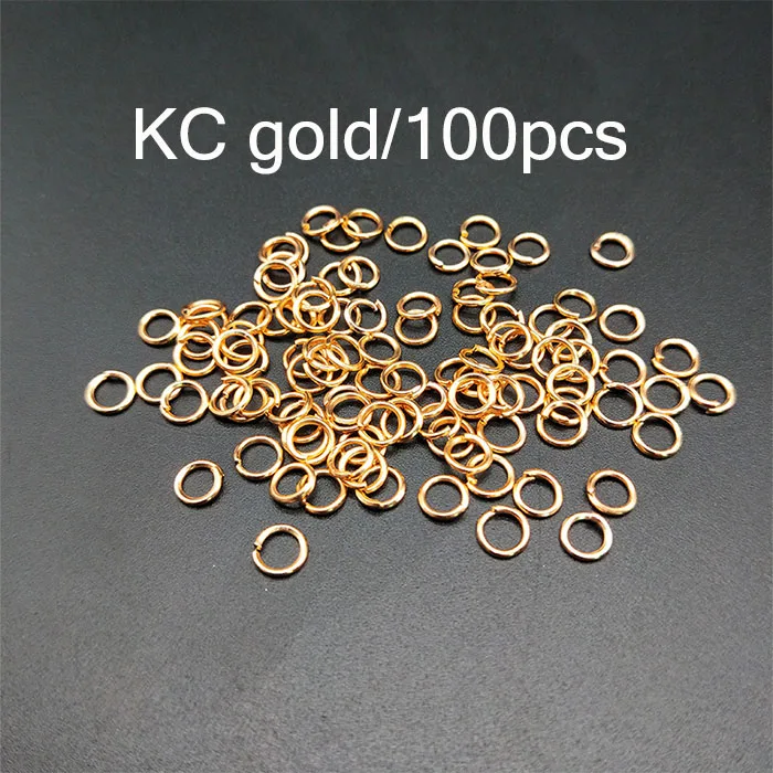kc gold 100pcs DIY ювелирные аксессуары ‒ серёжки 30 шт Металлические серьги-гвоздики мяч иглы и 100 шт. пусеты для серёжек 100 шт. Открытый круг кольца для прыжков - Цвет: kc gold 100pcs