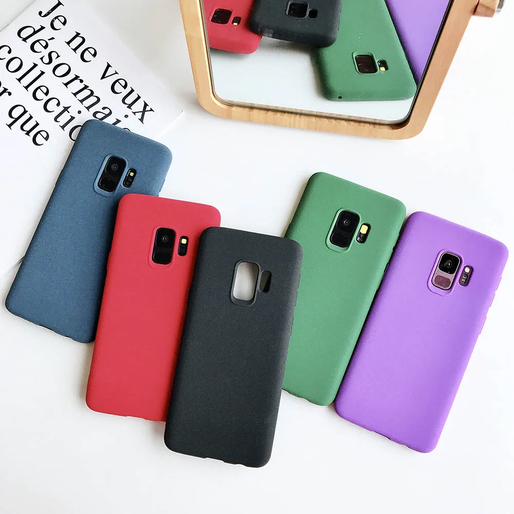 Fitted style Wool velvet texture paint pc case for Samsung galaxy S9 S8 coque Matte silicone cases samsung plus |