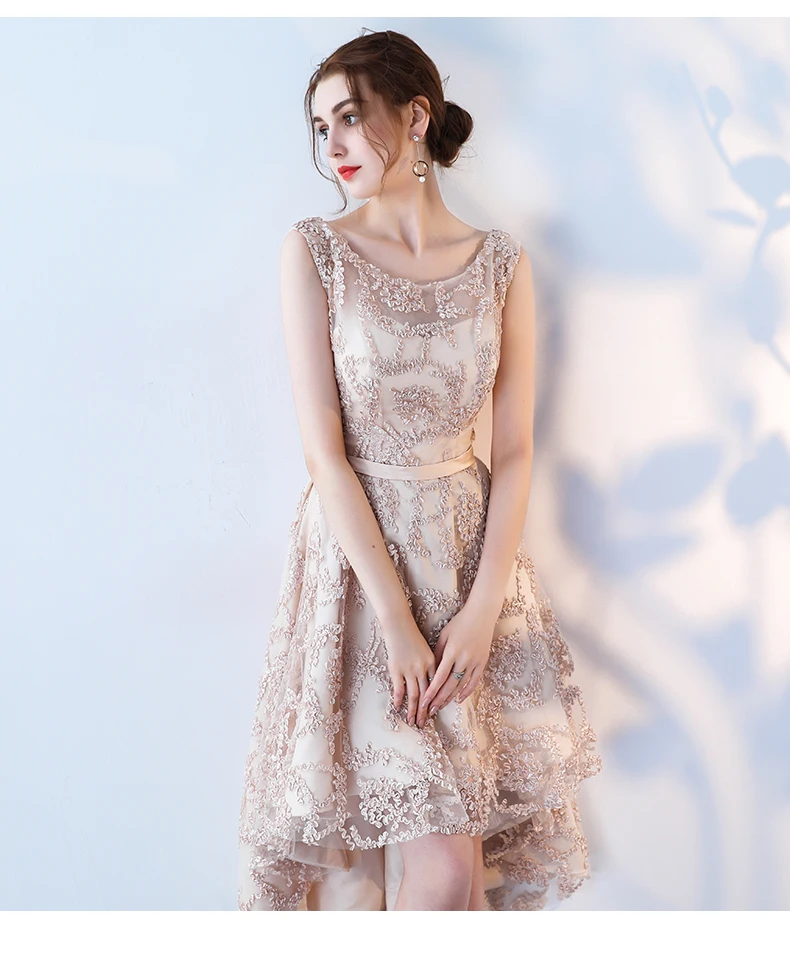 Robe de soiree, о-образный вырез, тонкое, на шнуровке, без рукавов, вечернее платье, короткое спереди, длинное сзади, вечерние платья, платья для выпускного вечера, на заказ