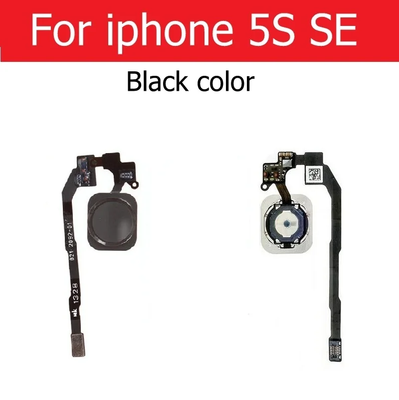 For 5s se black Главная Кнопка Flex кабель с разъемами для iPhone 5S, se, 6, 6s 7 8 плюс Главная Кнопка Экран на при гибкий кабель для замены, ремонта Запчасти - Цвет: For 5s se black