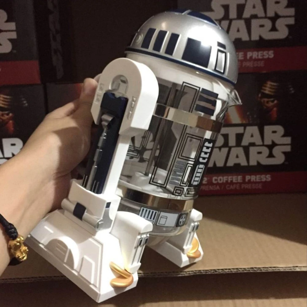 960 мл Домашний Мини Звездные войны Робот R2-D2 креативный французский пресс Домашний Мини Френч-пресс эспрессо черный кофе ручной кофейник
