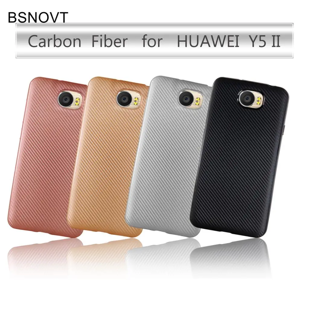 BSNOVT Huawei Y5 II чехол из мягкого углеродного волокна тонкий ТПУ для телефона Honor 5A LYO-L21