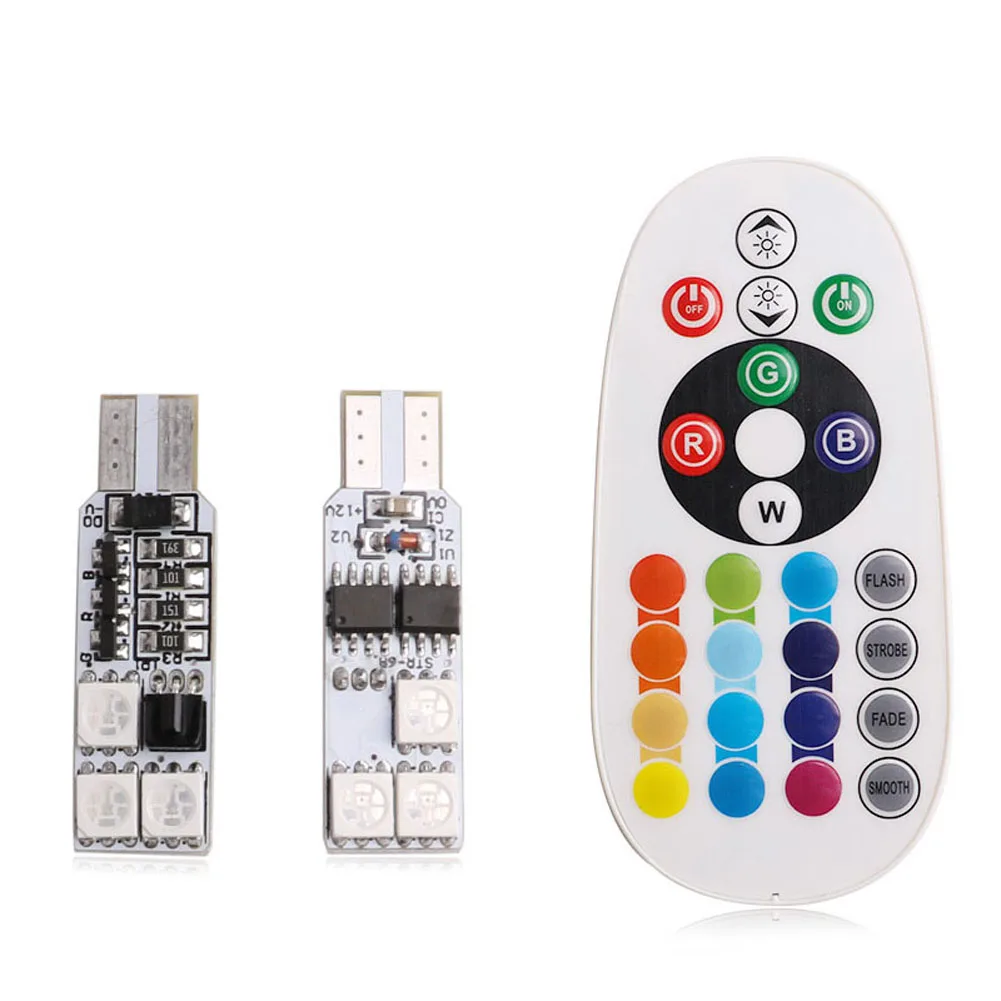 2 шт. RGB LED освещение для чтения салона автомобиля с пультом дистанционного