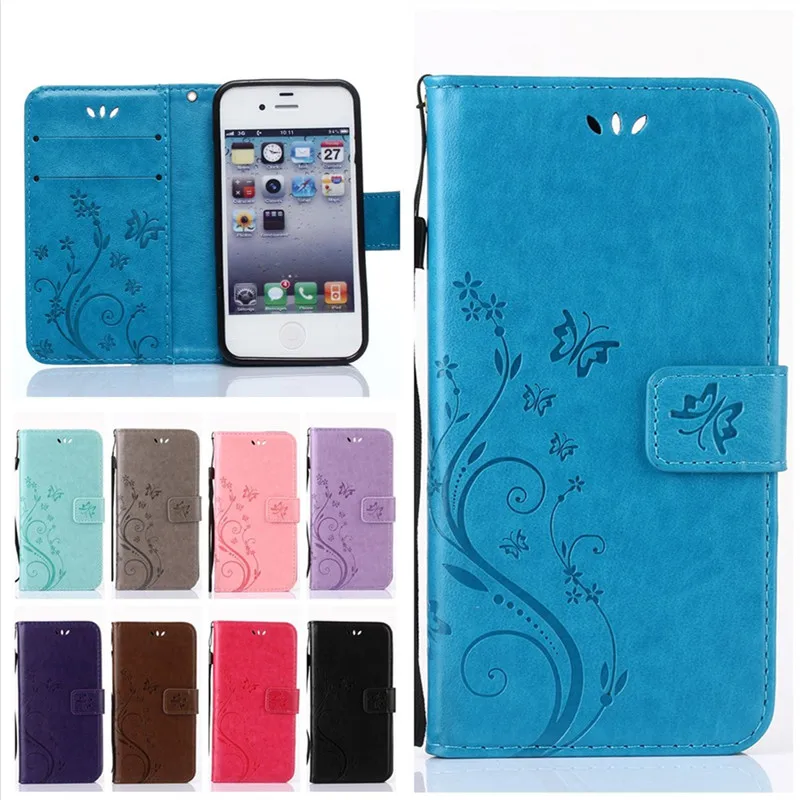 Для iPhone 4 4S Coque Чехлы бумажник кожа книга силиконовый чехол для телефонов сумки