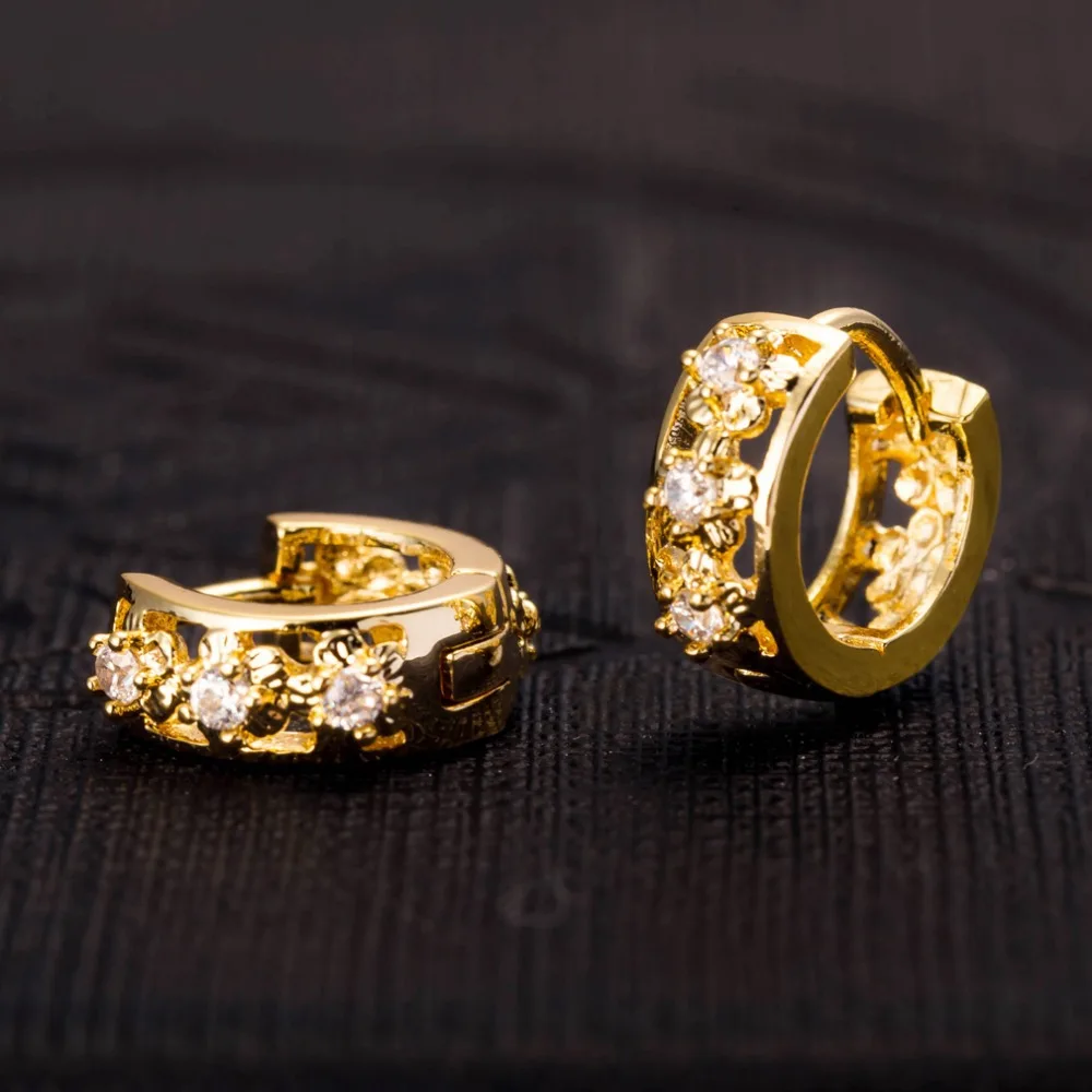 Женские серьги кольца с австрийским фианитом и кристаллом|huggie earrings|earrings huggieshoop