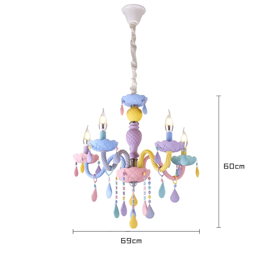 5 lights Красочная хрустальная люстра Macaron цвет Droplight детская спальня лампа креативная фантазия светильник витраж блеск - Цвет абажура: 5 lights