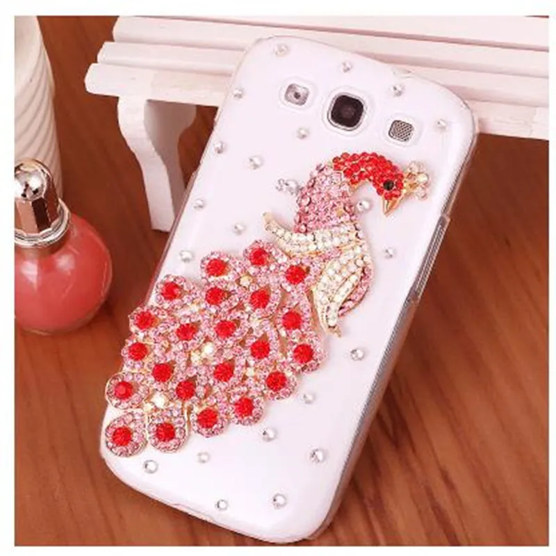 Роскошные Металл павлин чехол для Samsung Galaxy S2 S3 S4 S5 мини S6 S7 S8 S9 плюс J1 J2 j3 J5 J7 2016 2017