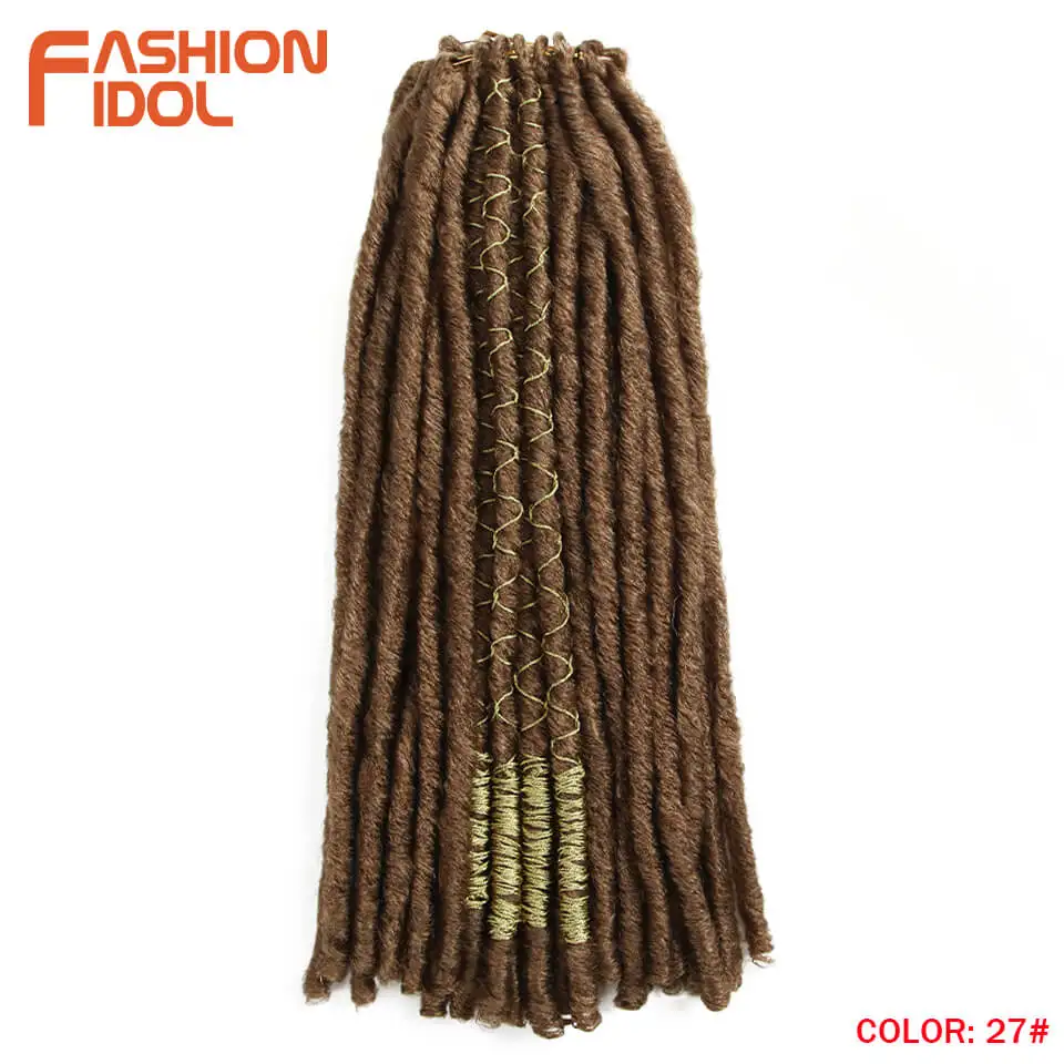 Мода IDOL Faux Locs волосы крючком косички 20 дюймов мягкие натуральные Kanekalon синтетические волосы для наращивания 10 стендов/упаковка богинские волосы - Цвет: #27